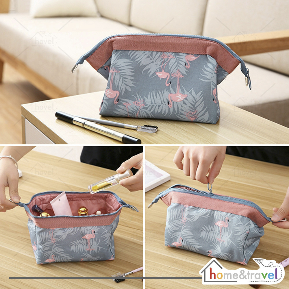 Charming Elegant Water Resistant Cosmetic Cube Pouch Tas Kosmetik Make Up Beauty Bag Multifungsi