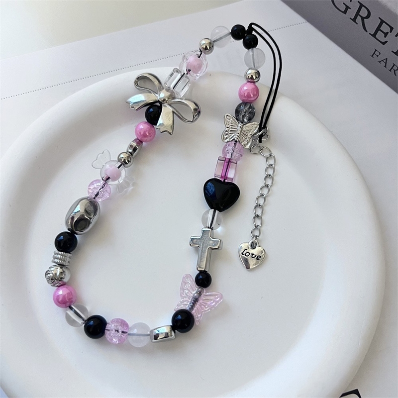 Key Strap Lanyard HP Beruang Cinta Estetik Gantungan Hp Aesthetic Korea Kupu-kupu