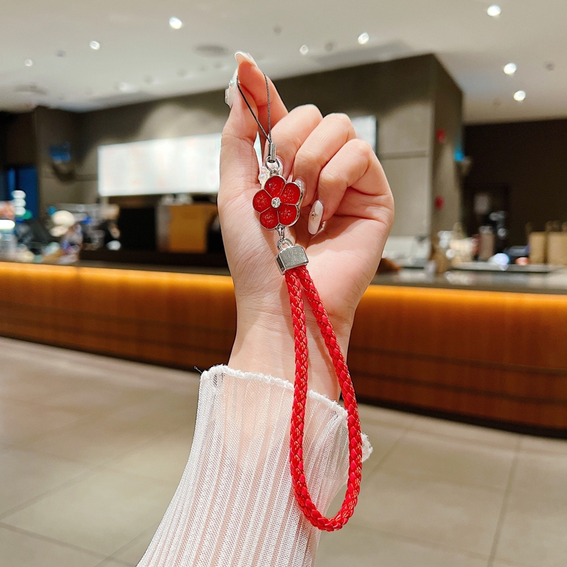 Gantungan HP Aesthetic Motif Bunga Silikon Anti Hilang Casing Telepon Liontin Tali Lanyard HP Lucu Segar Warna Silicone Flower -DF