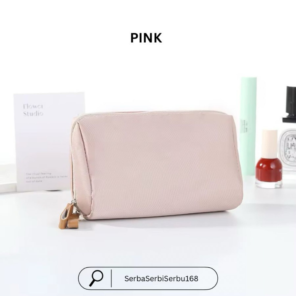 Charming Cosmetic cube Bag Tas Pouch Make Up Mini | Tas Kosmetik Waterproof Anti Air Bahan Nylon Resleting Kulit | Travel Kit Tas Travel | Bag Organizer Tas Kosmetik Motif Polos Kekinian Murah | Tas Travel Kosmetik Lipstik Mini Anti Air Cantik Serbaguna