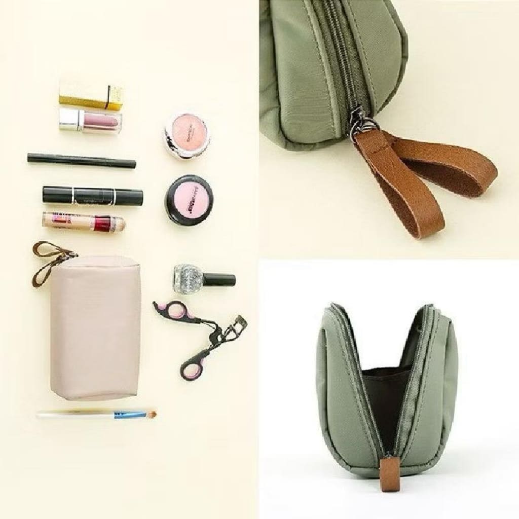 Charming Cosmetic cube Bag Tas Pouch Make Up Mini | Tas Kosmetik Waterproof Anti Air Bahan Nylon Resleting Kulit | Travel Kit Tas Travel | Bag Organizer Tas Kosmetik Motif Polos Kekinian Murah | Tas Travel Kosmetik Lipstik Mini Anti Air Cantik Serbaguna