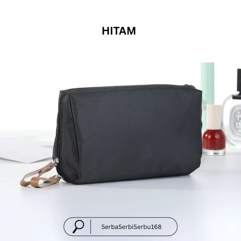 Charming Cosmetic cube Bag Tas Pouch Make Up Mini | Tas Kosmetik Waterproof Anti Air Bahan Nylon Resleting Kulit | Travel Kit Tas Travel | Bag Organizer Tas Kosmetik Motif Polos Kekinian Murah | Tas Travel Kosmetik Lipstik Mini Anti Air Cantik Serbaguna