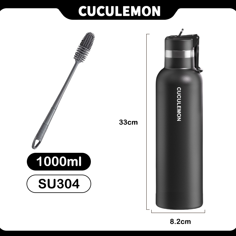 CucuLemon Termos Stainless Steel Tumbler Tahan Panas Dingin Botol Minum 1 Liter Sport Air Bottles