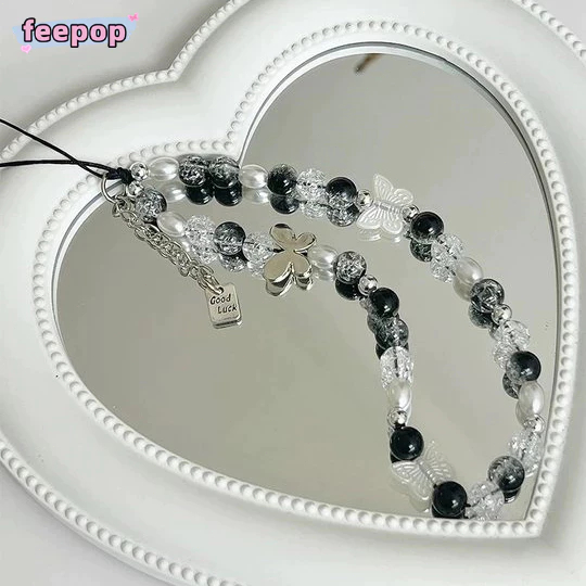 Key Strap Lanyard HP Beruang Cinta Estetik Gantungan Hp Aesthetic Korea Kupu-kupu