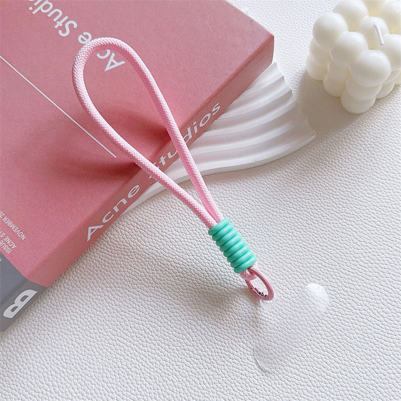 Tali Gantungan Gelang HP Mobile Phone Lanyard Handphone Tangan Pendek Macaron Lanyard Strap Kunci Bahan Silikon Phone Straps & Keychains