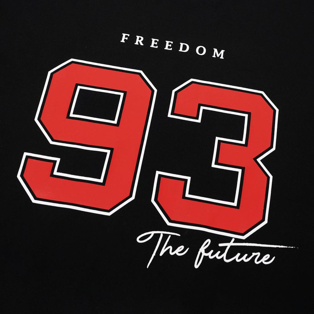 Aerostreet T Shirt Boxy Fit Freedom 93 Hitam Man Kaos Tshirt FC3AA