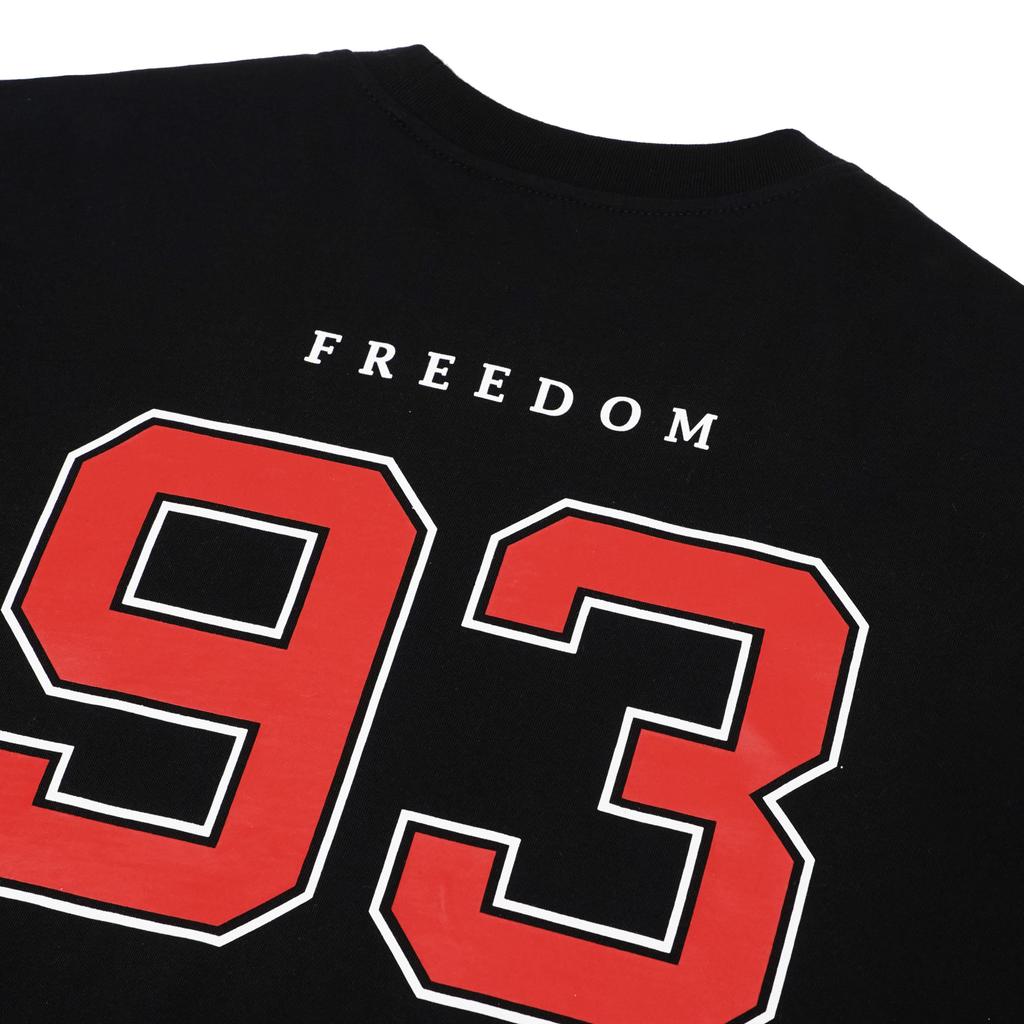 Aerostreet T Shirt Boxy Fit Freedom 93 Hitam Man Kaos Tshirt FC3AA