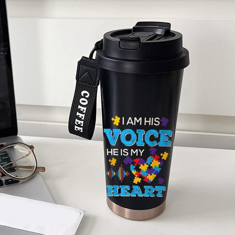 Tumbler CUP 500 ML Simple Anime Cool Pink Life Heart Termos Kopi Stainless Custom Steel Dengan Sedotan Kopi Yang Elegan