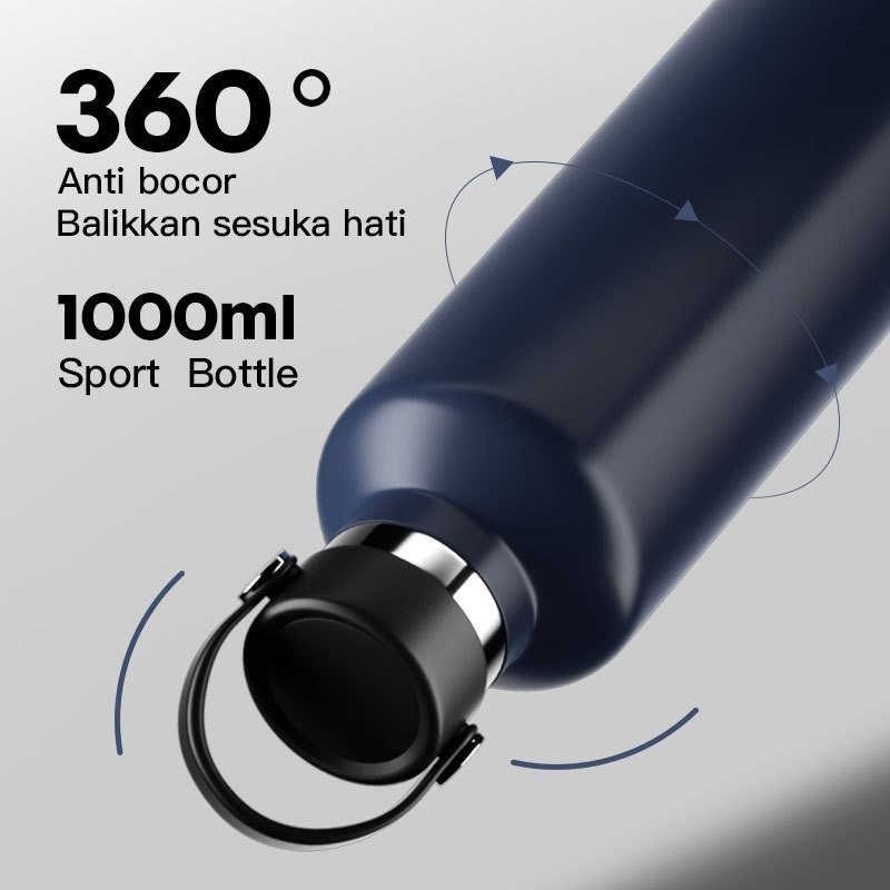 Hoptech - Tumbler Stainless Steel 304 1000ml | Botol Minum Tahan Panas Dan Dingin | Thermos Cup Vacuum